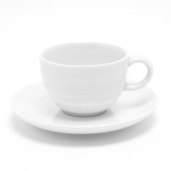 SPAL - Taza Cafe + Plato Porcelana Roulette White