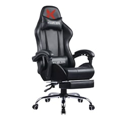 KUZLER - Silla Gamer con Masajeador Lumbar y Reposapies, Reclinable 150°