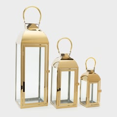 MICA - Set x3 Farol Acero Dorado