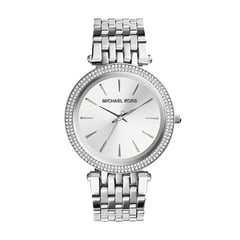 MICHAEL KORS - Reloj análogo MKors Mujer, MK3190, Correa Acero inoxidable Plateado, Dial Plateado