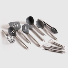 WURDEN - Set 11 Utensilios de Cocina Acero y Silicona