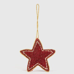 MICA - Colgante Navideño Star Beads Red 10Cm