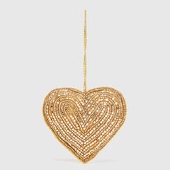 MICA - Colgante Navideño Heart Beads Gold 8Cm