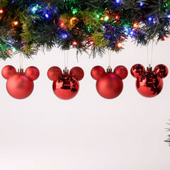 DISNEY - Set4 Colgante Navideño Mickey Red 9Cm