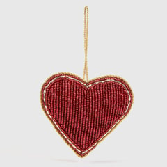 MICA - Colgante Navideño Heart Beads Red 10Cm