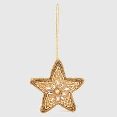 MICA - Colgante Navideño Star Beads Gold 8Cm