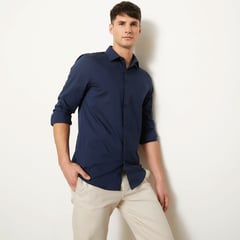 BASEMENT - Camisa Manga Larga Hombre