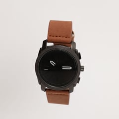 BASEMENT - Reloj Ecocuero Negro Y Marrón