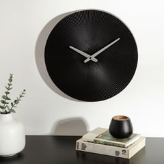 BASEMENT HOME - Reloj de Pared Negro 39cm