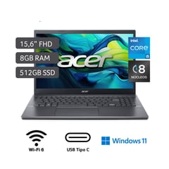 Laptop Intel Core i5 8GB 512GB SSD Aspire 5 12° Gen 15.6"