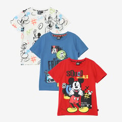 STD CHARACTERS - Polo Niño Pack X3 Manga Corta Algodón Mickey Disney