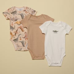 YAMP - Body Pack X3 Bebe Niño Manga Corta Algodon