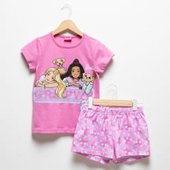 BARBIE - Pijama Niña Manga Corta Algodón