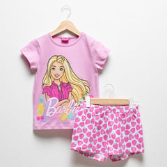 BARBIE - Pijama Niña Manga Corta Algodón