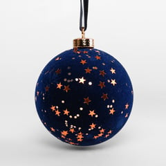 MICA - Adorno bola navidad azul 8cm