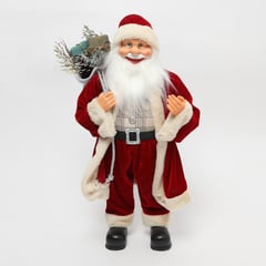 MICA - Figura rígida navidad Santa con bolsa regalos 60cm