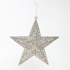 MICA - Adorno de árbol estrella plateada 28cm