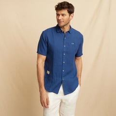 LA MARTINA - Camisa Manga Corta 100% Lino Hombre