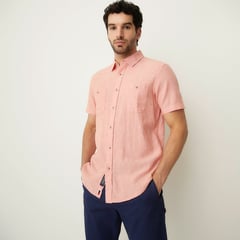 UNIVERSITY CLUB - Camisa Manga Corta Lino Hombre