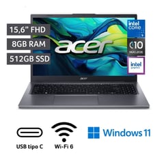 Laptop Intel Core 5 120u 8gb 512gb Ssd Aspire 15 Serie 1 15.6"