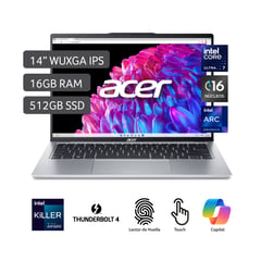 ACER - Laptop Intel Core Ultra 7 16GB 512GB SSD Swift Go 14 14"