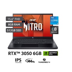 Gamer Intel Core I5 13420h Rtx3050 8gb 512gb Ssd Nitro V 15 13°gen 15.6"