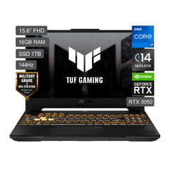 Gamer Intel Core i7 de 14 núcleos RTX3050 16GB 1TB SSD TUF Gaming F15 12° Gen 15.6" FHD