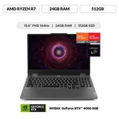 LENOVO - Laptop Loq, AMD Ryzen 7 7435HS, 24GB ram, 512GB ssd, Nvidia rtx 4060 8GB, 15.6" Fhd