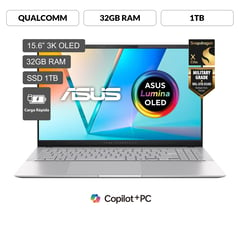 ASUS - Laptop Qualcomm Snapdragon X Elite X1E 32GB 1TB SSD Vivobook S15 15.6" OLED