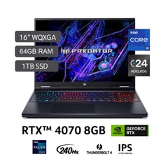 Gamer Intel Core I9 14900hx Rtx4070 64gb 1tb Ssd Predator Helios Neo 16 14°gen 16