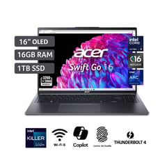 ACER - Laptop Core Ultra 9 185h 16gb 1tb Ssd Swift Go 16 16"