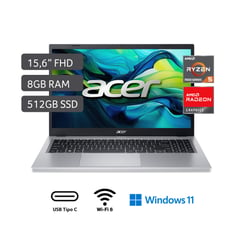 ACER - Laptop Amd Ryzen 5 7520u 8gb 512gb Ssd Aspire 3 15.6"