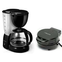 RECCO - Combo: Cafetera con Filtro RCF-CM4277 Negro + Wafflera