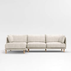 CRATE & BARREL - Seccional Con Chaise Longue De 2-piezas Con Acabado De Patas Naturales Wells