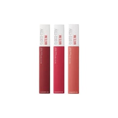 MAYBELLINE - Tripack New York Labiales Matte Ink Amazonian + Ruler + Lover