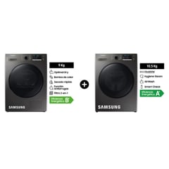 SAMSUNG - Secadora OptimalDry + Lavadora EcoBubble