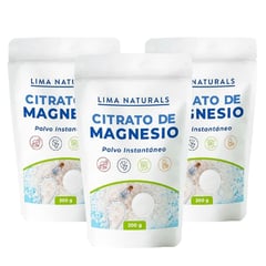 LIMA NATURALS - Citrato Magnesio 200g Pack X 3
