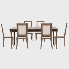 ROBERTA ALLEN - Juego de Comedor Croisette Extensible Rectangular 6 Sillas