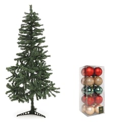 MICA - Combo Árbol Navidad 1.80 380 Ramas + Set 20 Bolas 7cm Multi