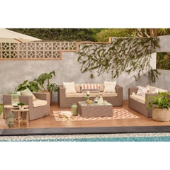 Juego Living de terraza San Lucas 6 Personas Beige