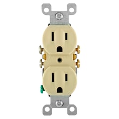 LEVITON - Toma Doble Empotrable Comercial Chino 2x15A L/T 250V Marfil