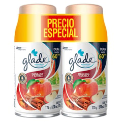 GLADE - Repuestos de Aromatizante Aerosol Manzana y Canela x 2 unid. x 270 ml.