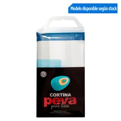 PITUKASA - Cortina de Baño Peva Cuadrado Azul y Negro 180x180cm