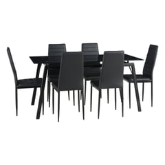 JUST HOME COLLECTION - Juego de Comedor 6 Sillas Dartagnan Negro