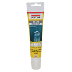 SOUDAL - Silicona baños y cocinas 82 ml blanca