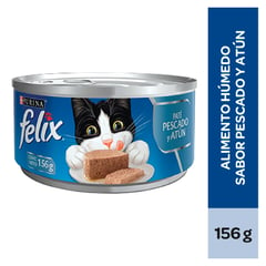 FELIX - Adultos Pate para Gatos 156 gr Sabor Pescado y Atún