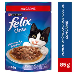 FELIX - Adultos Alimento Húmedo para Gatos 85 gr Sabor Carne en Salsa