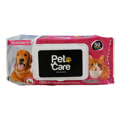 PET CARE - Toalla húmeda para Mascotas x 50 unidades Strawberry