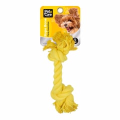 PET CARE - Hueso soga para Perro Nylon Amarillo 4.5x5.3x21cm