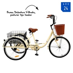 MONARK - Bicicleta Tricicargo Venecia Aro 24'' Crema